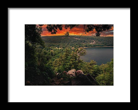 Devils Lake State Park Sunset - Framed Print