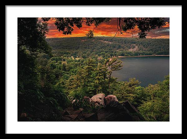 Devils Lake State Park Sunset - Framed Print