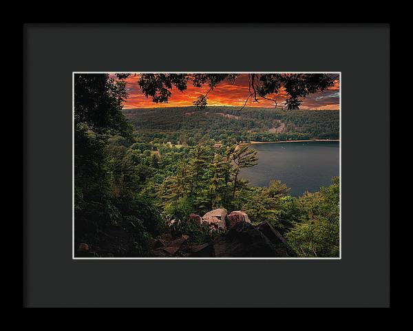 Devils Lake State Park Sunset - Framed Print