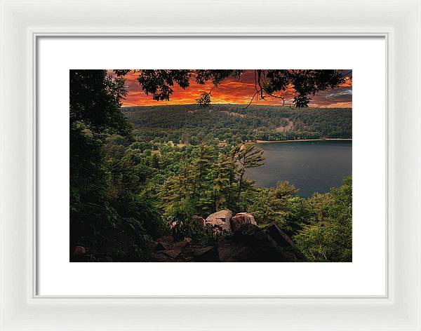 Devils Lake State Park Sunset - Framed Print