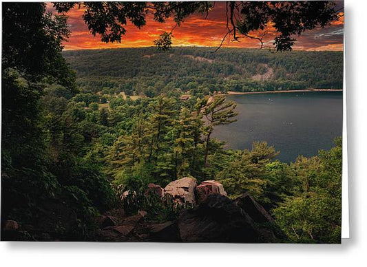 Devils Lake State Park Sunset - Greeting Card