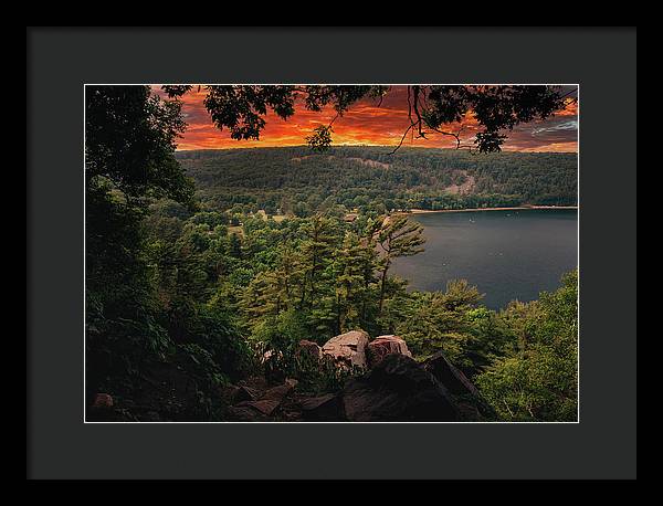 Devils Lake State Park Sunset - Framed Print