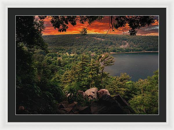 Devils Lake State Park Sunset - Framed Print