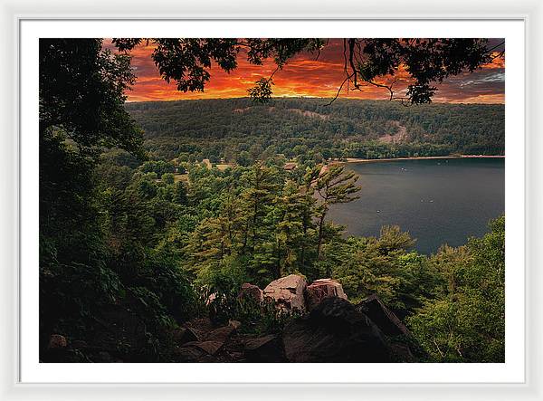 Devils Lake State Park Sunset - Framed Print