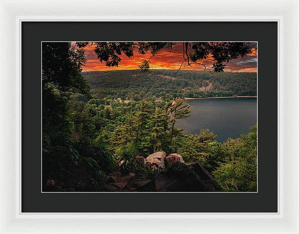 Devils Lake State Park Sunset - Framed Print