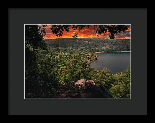 Devils Lake State Park Sunset - Framed Print