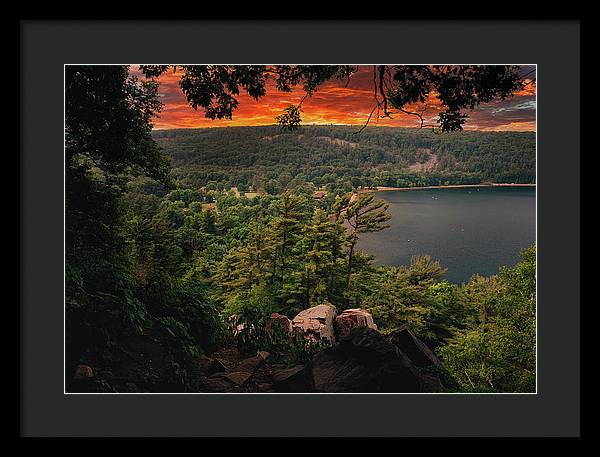 Devils Lake State Park Sunset - Framed Print