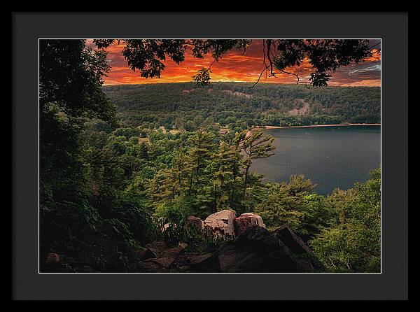 Devils Lake State Park Sunset - Framed Print