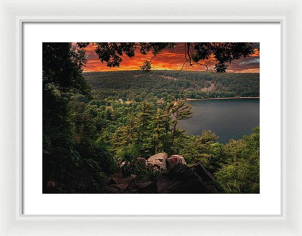 Devils Lake State Park Sunset - Framed Print