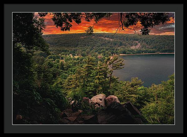 Devils Lake State Park Sunset - Framed Print