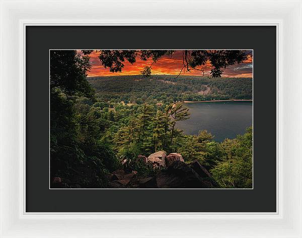 Devils Lake State Park Sunset - Framed Print