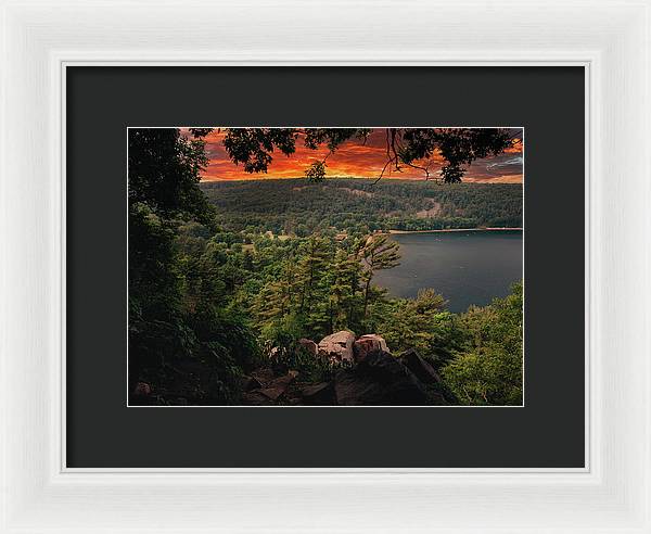 Devils Lake State Park Sunset - Framed Print