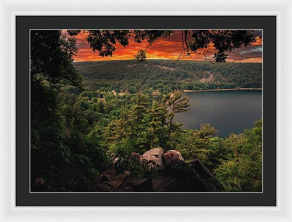 Devils Lake State Park Sunset - Framed Print