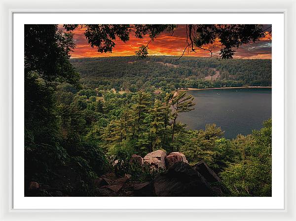 Devils Lake State Park Sunset - Framed Print