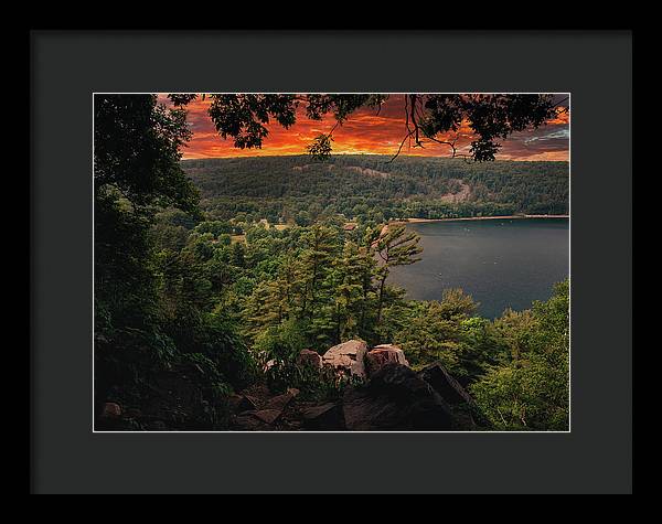 Devils Lake State Park Sunset - Framed Print