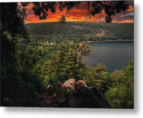 Devils Lake State Park Sunset - Metal Print