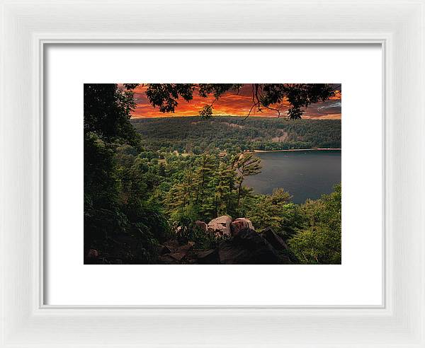 Devils Lake State Park Sunset - Framed Print