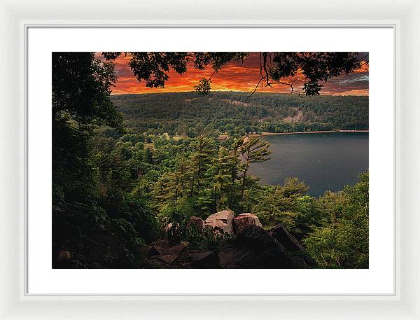 Devils Lake State Park Sunset - Framed Print