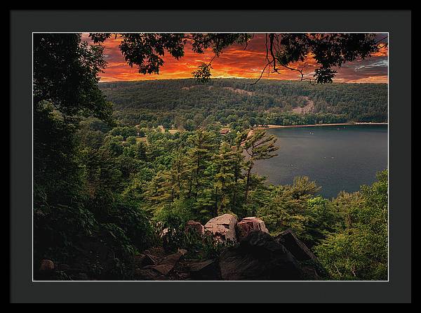 Devils Lake State Park Sunset - Framed Print