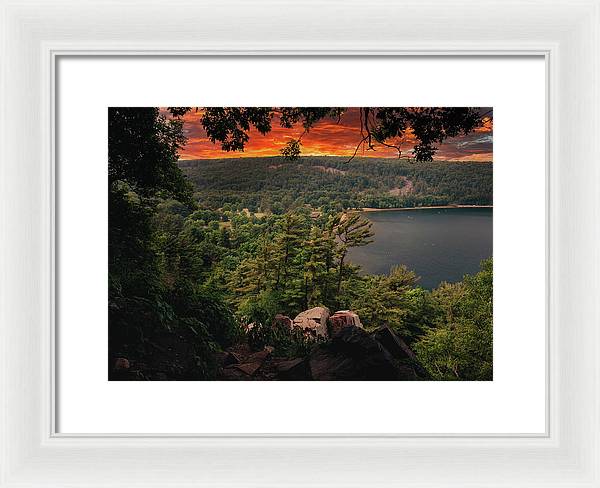 Devils Lake State Park Sunset - Framed Print