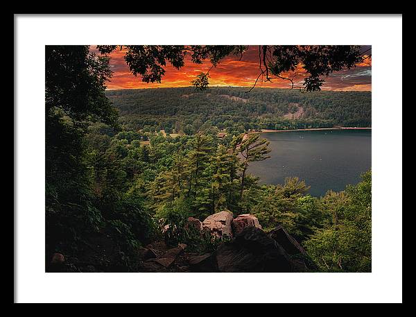 Devils Lake State Park Sunset - Framed Print