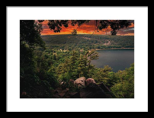 Devils Lake State Park Sunset - Framed Print