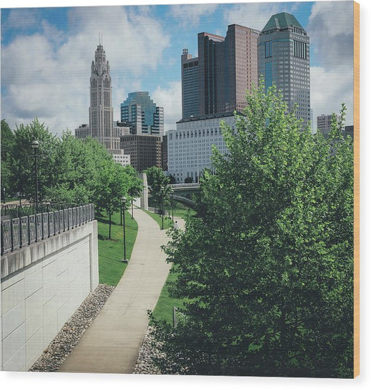 Downtown Columbus Ohio View - Wood Print