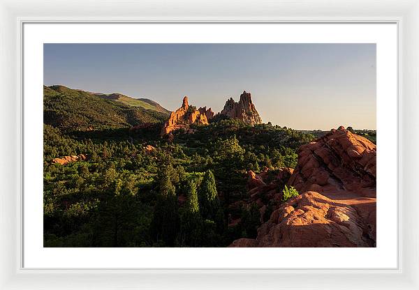 Garden Of Gods Moody Landscape - Framed Print