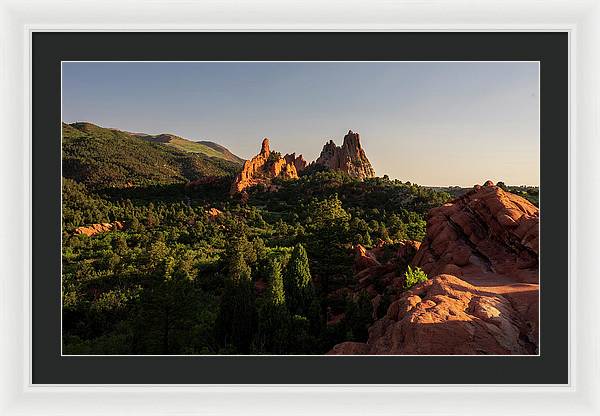 Garden Of Gods Moody Landscape - Framed Print