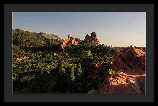 Garden Of Gods Moody Landscape - Framed Print