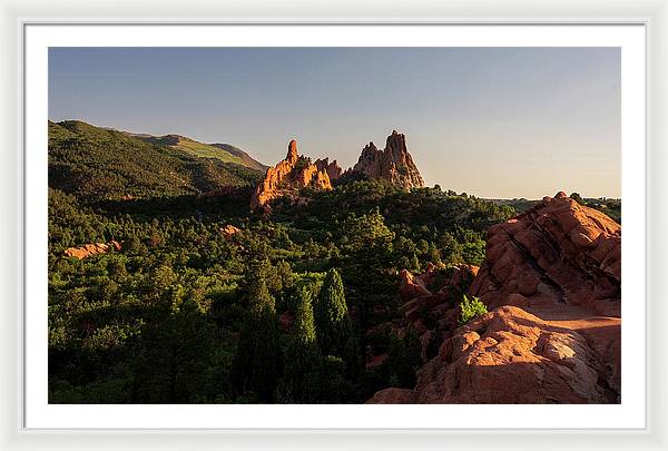 Garden Of Gods Moody Landscape - Framed Print