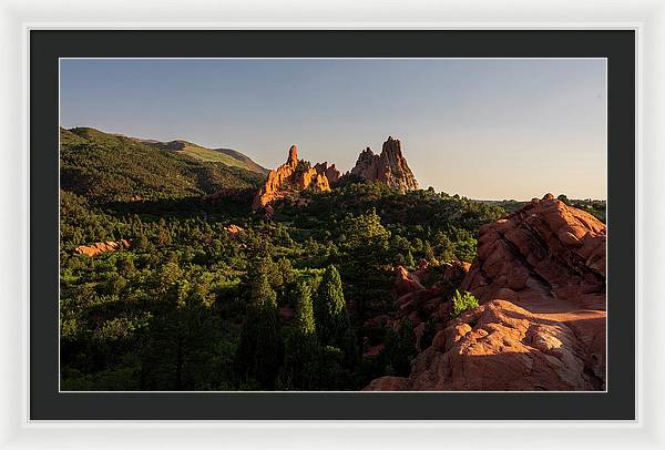 Garden Of Gods Moody Landscape - Framed Print