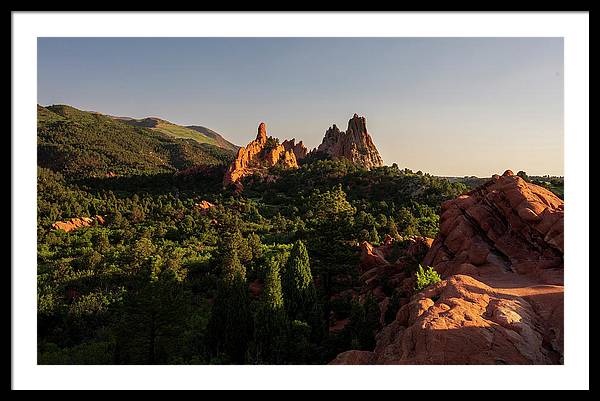 Garden Of Gods Moody Landscape - Framed Print