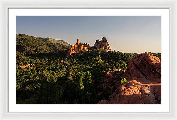 Garden Of Gods Moody Landscape - Framed Print