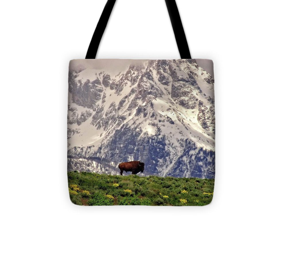 Spring Bison In Grand Teton National Park - Tote Bag