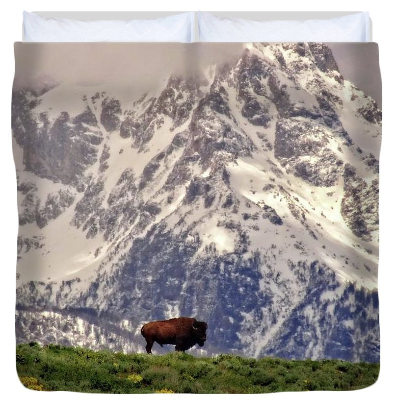 Spring Bison In Grand Teton National Park - Duvet Cover