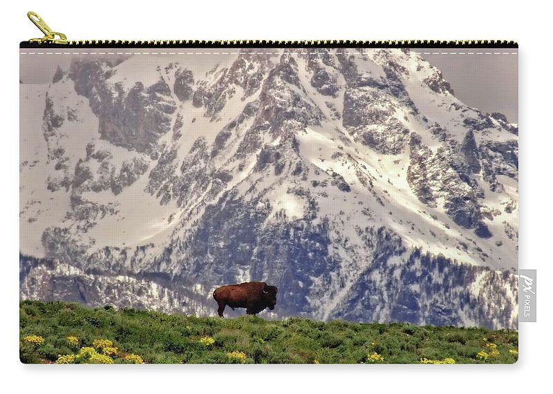 Spring Bison In Grand Teton National Park - Zip Pouch