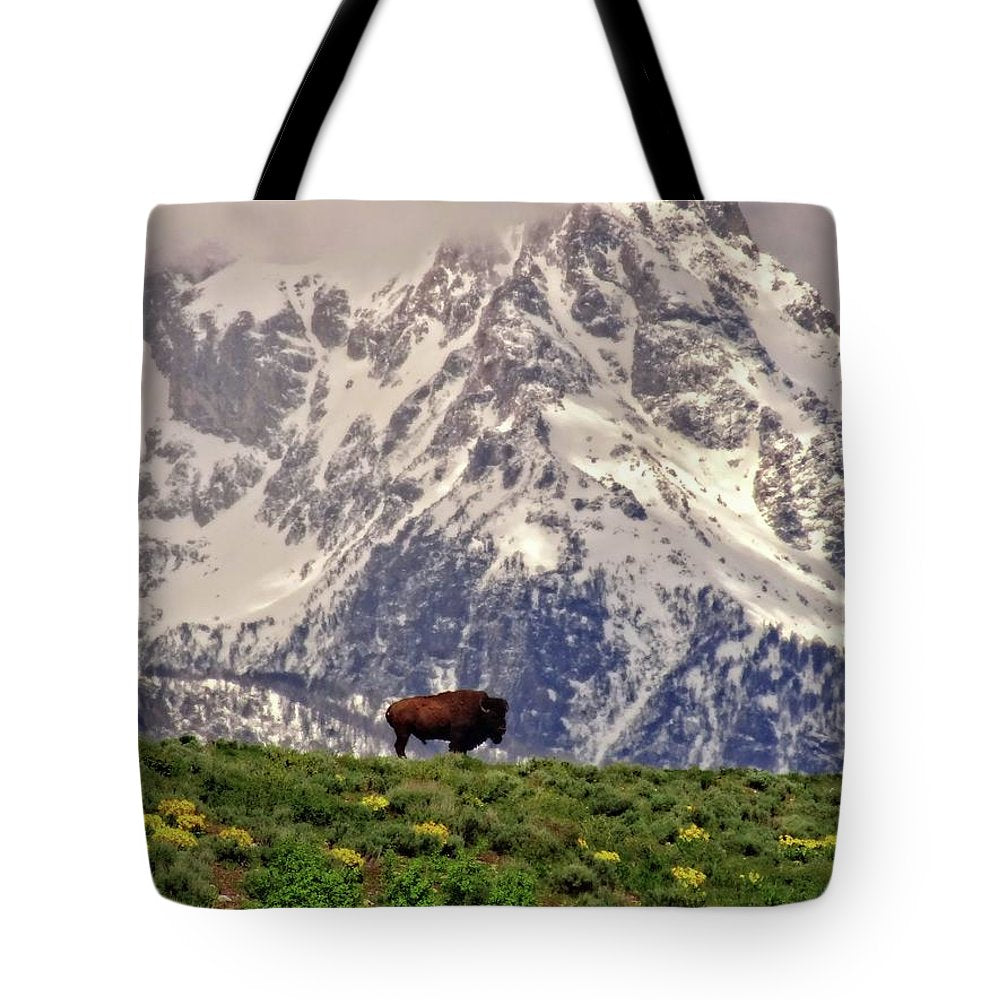 Spring Bison In Grand Teton National Park - Tote Bag