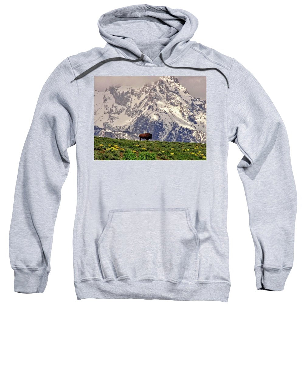 Spring Bison In Grand Teton National Park - Sweatshirt