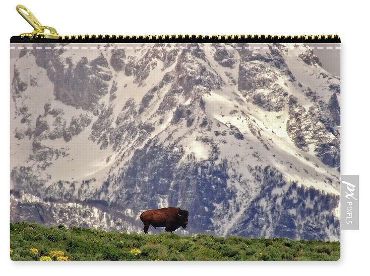 Spring Bison In Grand Teton National Park - Zip Pouch