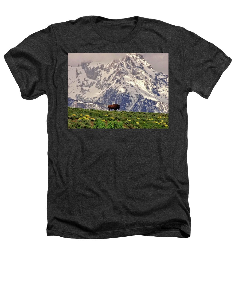 Spring Bison In Grand Teton National Park - Heathers T-Shirt