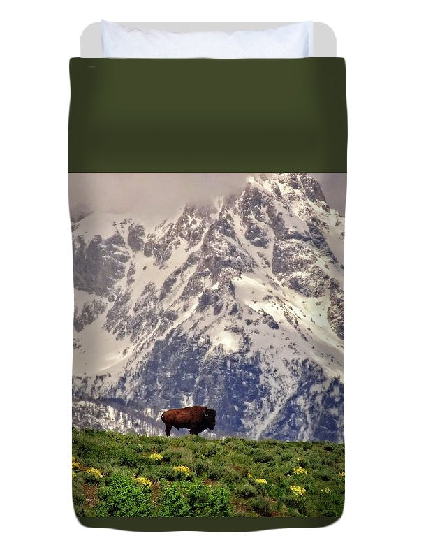 Spring Bison In Grand Teton National Park - Duvet Cover