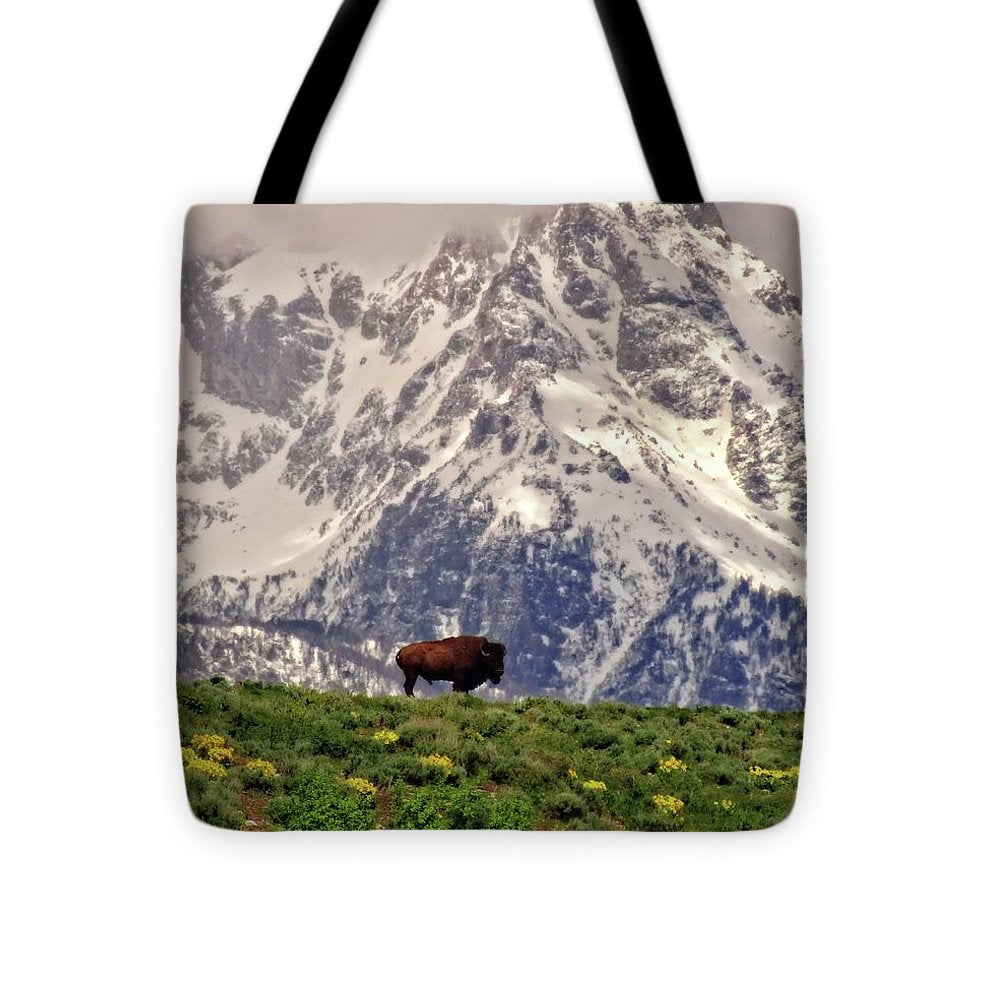 Spring Bison In Grand Teton National Park - Tote Bag