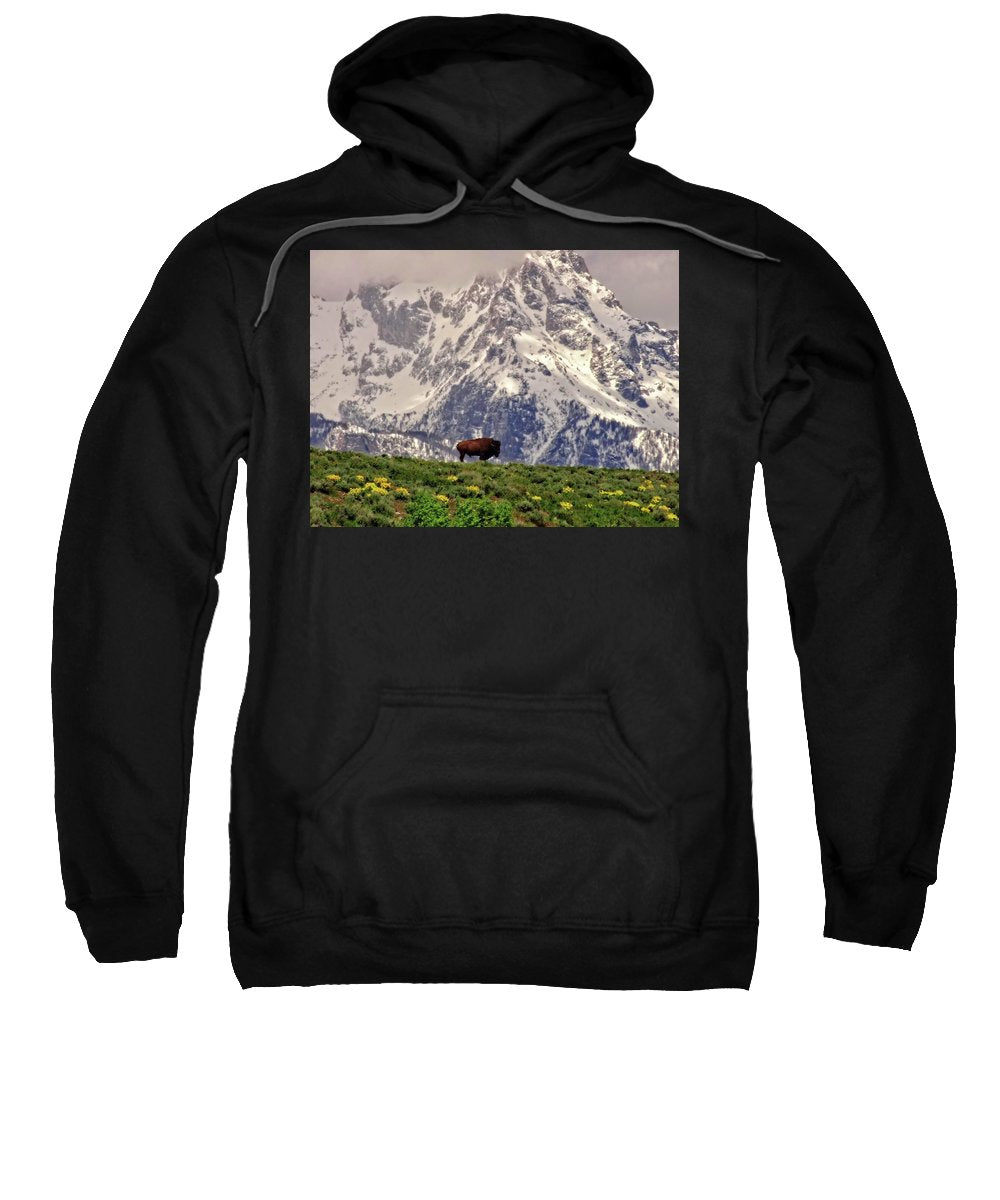 Spring Bison In Grand Teton National Park - Sweatshirt