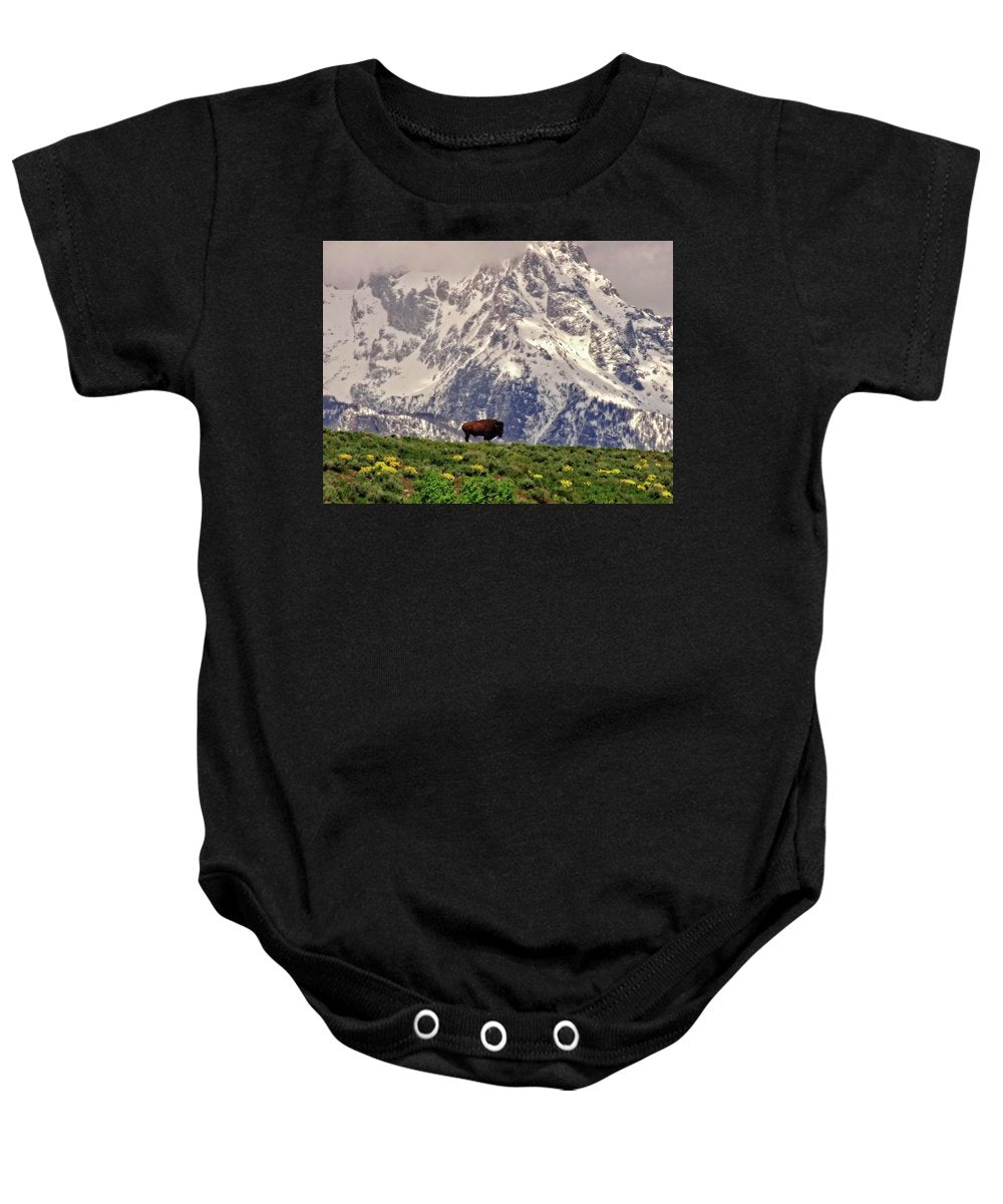 Spring Bison In Grand Teton National Park - Baby Onesie