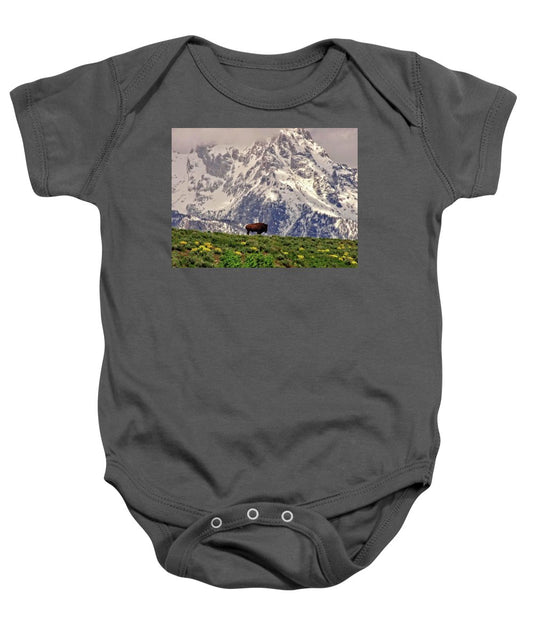 Spring Bison In Grand Teton National Park - Baby Onesie