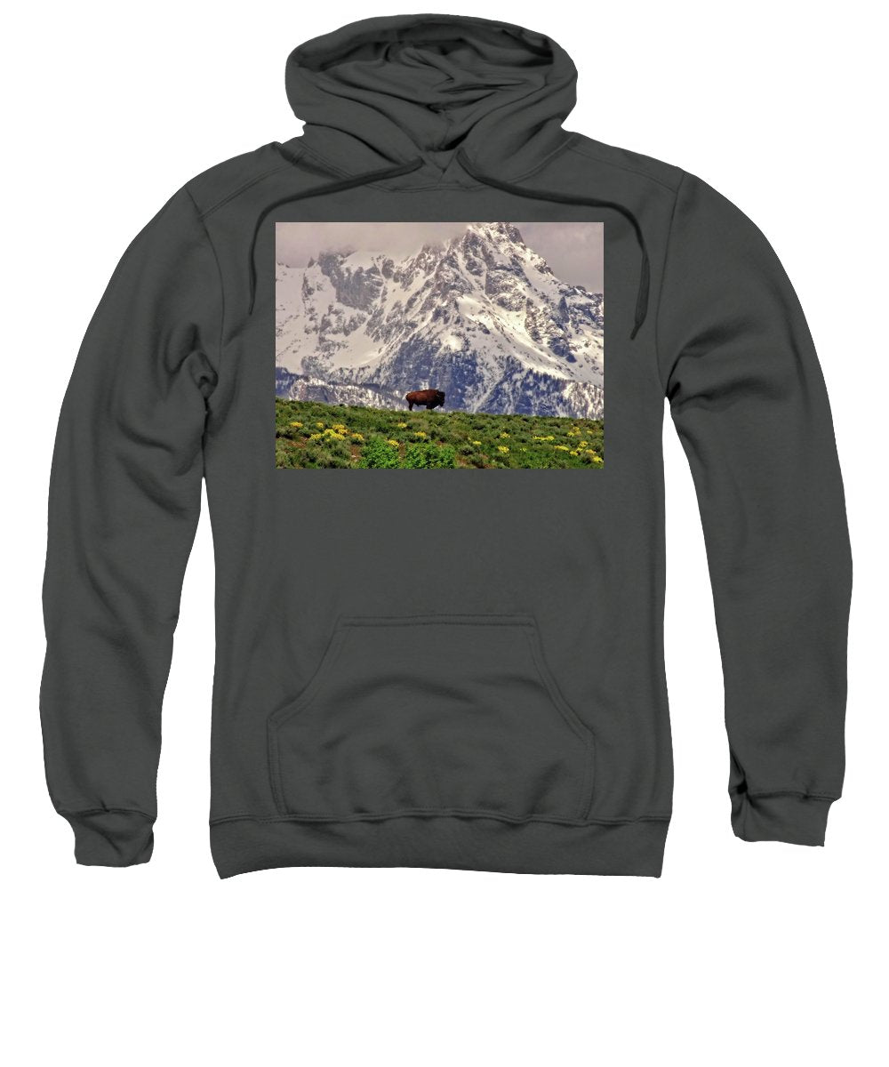 Spring Bison In Grand Teton National Park - Sweatshirt