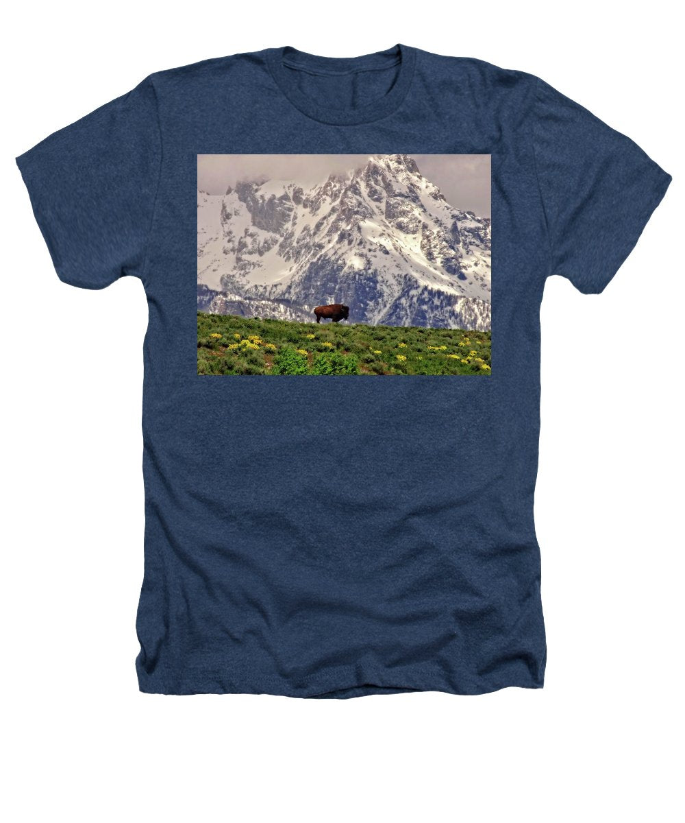 Spring Bison In Grand Teton National Park - Heathers T-Shirt