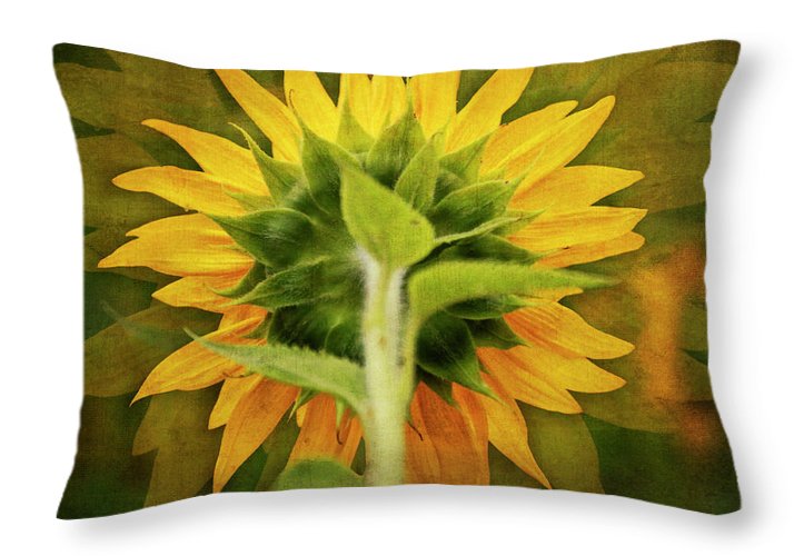 Textured Sunflower Back - Throw Pillow