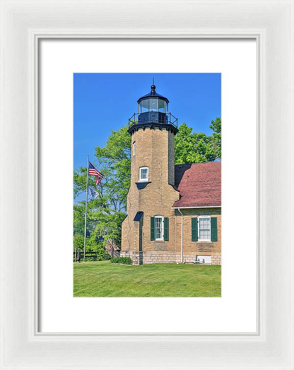 White River Light Michigan - Framed Print